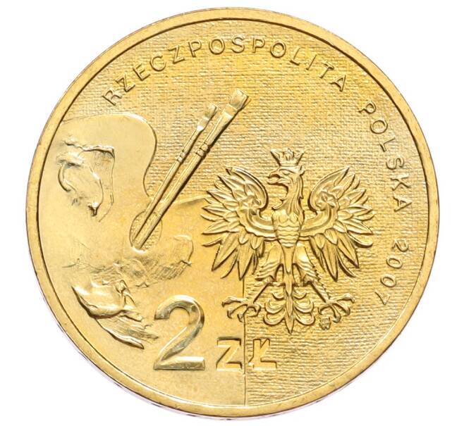 Монета 2 злотых 2007 года Польша «Художники Польши 19-20 века — Леон Ян Вычулковский» (Артикул: K10-10013) — Фото №2