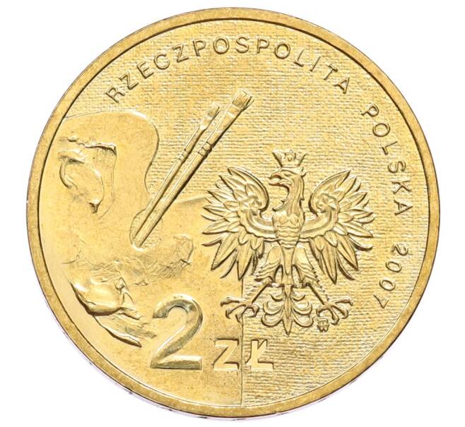 Монета 2 злотых 2007 года Польша «Художники Польши 19-20 века — Леон Ян Вычулковский» (Артикул: K10-10015) — Фото №2