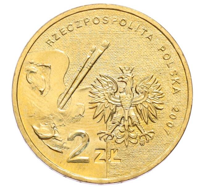 Монета 2 злотых 2007 года Польша «Художники Польши 19-20 века — Леон Ян Вычулковский» (Артикул: K10-10016) — Фото №2