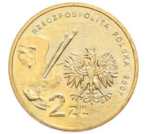 2 злотых 2007 года Польша «Художники Польши 19-20 века — Леон Ян Вычулковский» — Фото №2