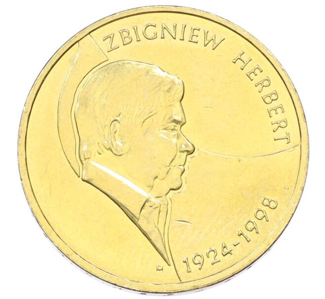 Монета 2 злотых 2008 года Польша «10 лет со дня смерти Збигнева Херберта» (Артикул: K10-10051) — Фото №1