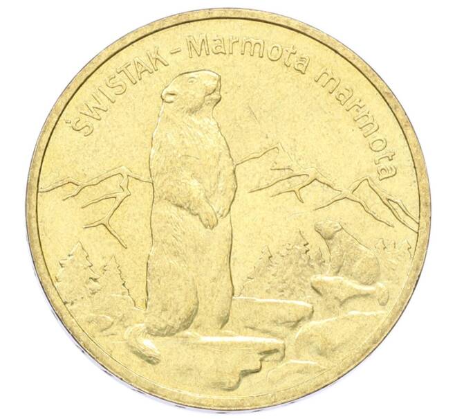 Монета 2 злотых 2006 года Польша «Всемирная природа — Сурок» (Артикул: K10-10094) — Фото №1