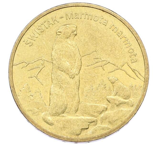 Монета 2 злотых 2006 года Польша «Всемирная природа — Сурок» (Артикул: K10-10100) — Фото №1