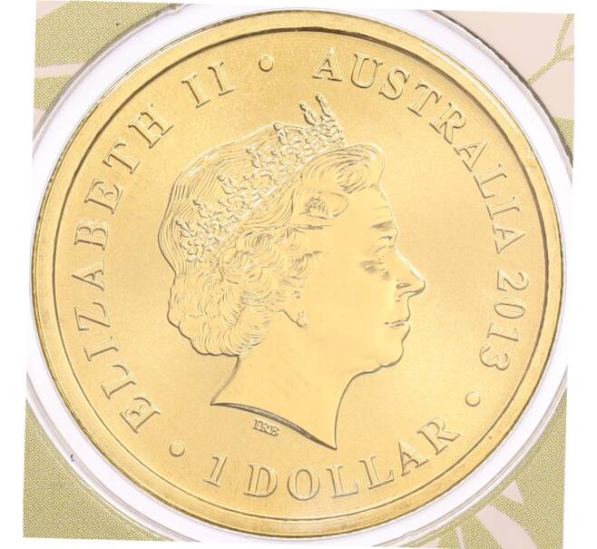 Монета 1 доллар 2013 года Австралия «Детеныши диких животных — Кукабара» (в конверте с маркой) (Артикул: M2-91327) — Фото №2