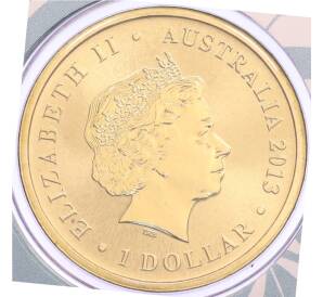 1 доллар 2013 года Австралия «Детеныши диких животных — Утконос» (в конверте с маркой) — Фото №2