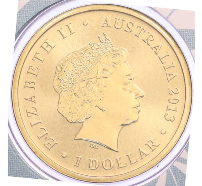 Монета 1 доллар 2013 года Австралия «Детеныши диких животных — Утконос» (в конверте с маркой) (Артикул: M2-91333) — Фото №2