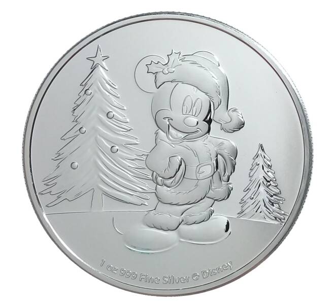 Монета 2 доллара 2019 года Ниуэ — Рождество с Микки Маусом (Артикул M2-33545)