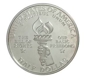 50 центов (1/2 доллара) 1993 года S США «Билль о правах — Джеймс Мэдисон» — Фото №2