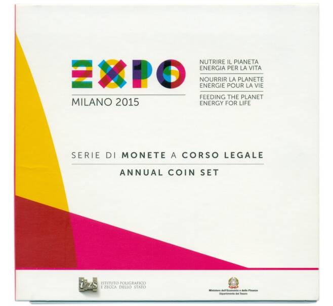 Годовой набор из 9 монет 2015 года Италия «Экспо-2015» (Артикул: M3-1531)
