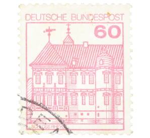 Почтовая марка 60 пфеннигов 1977 года Западная Германия (ФРГ) «Крепости — Замок Марксбург»