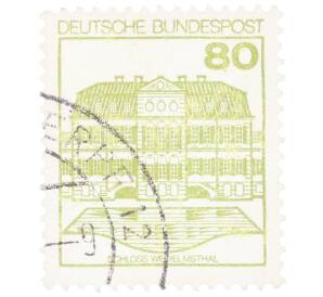 Почтовая марка 80 пфеннигов 1982 года Западная Германия (ФРГ) «Крепости — Замок Вильгельмсталь»