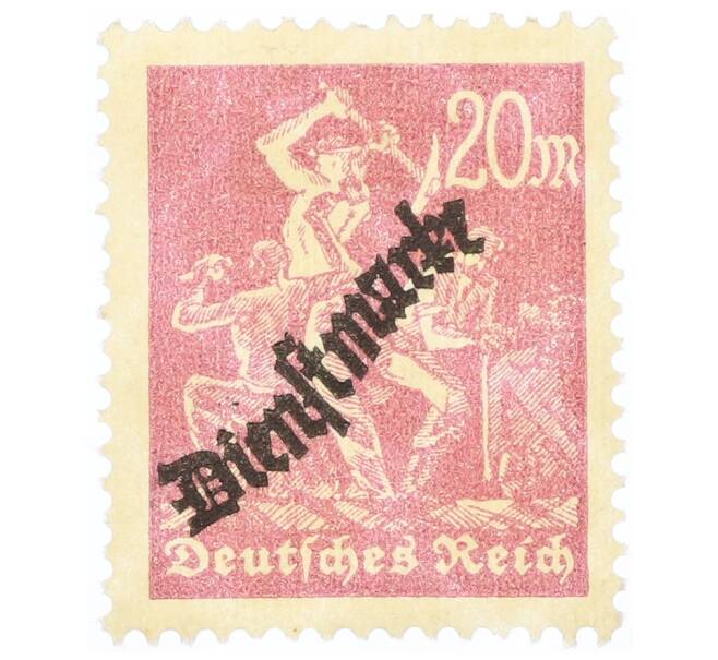 Почтовая марка 20 марок 1923 года Германия «Шахтеры» (Со змеевидной надпечаткой) (Артикул: K12-73447) — Фото №1