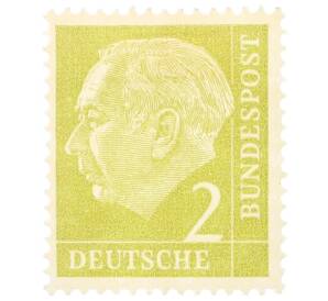 Почтовая марка 2 пфеннига 1954 года Западная Германия (ФРГ) «Теодор Хойс»