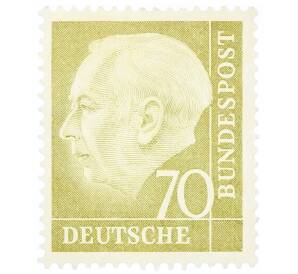 Почтовая марка 70 пфеннигов 1954 года Западная Германия (ФРГ) «Теодор Хойс»