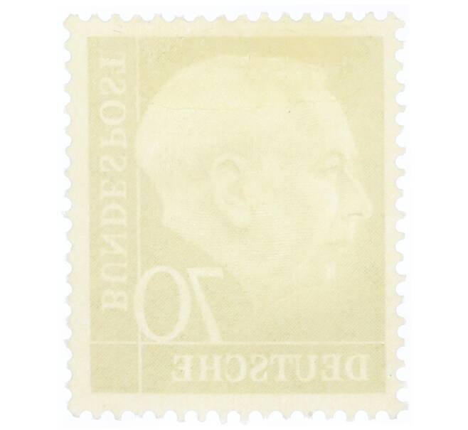 Почтовая марка 70 пфеннигов 1954 года Западная Германия (ФРГ) «Теодор Хойс» (Артикул: K12-73482) — Фото №2