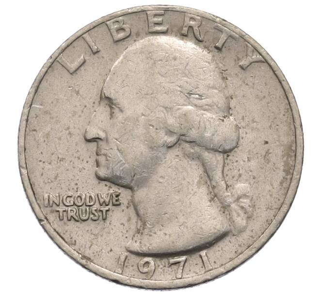 Монета 1/4 доллара (25 центов) 1971 года США (Артикул: T11-30187) — Фото №1
