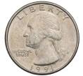 Монета 1/4 доллара (25 центов) 1991 года D США (Артикул: T11-30192) — Фото №1