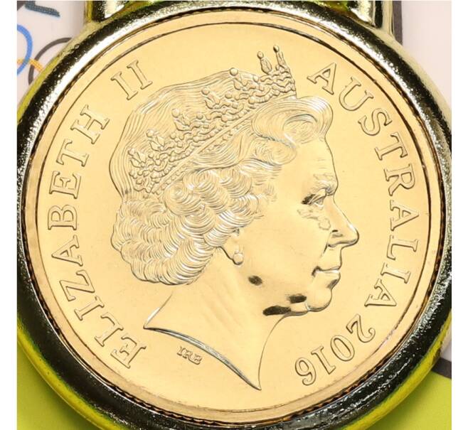 Монета 1 доллар 2016 года Австралия «XXXI летние Олимпийские Игры Рио-де-Жанейро 2016 года» (зеленый блистер) (Артикул: M2-91378) — Фото №2