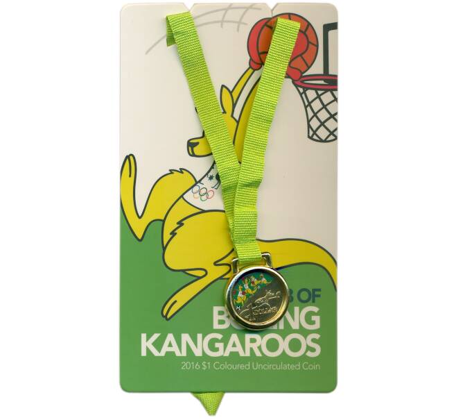 Монета 1 доллар 2016 года Австралия «XXXI летние Олимпийские Игры Рио-де-Жанейро 2016 года» (зеленый блистер) (Артикул: M2-91378)