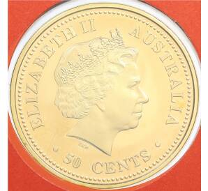 50 центов 2005 года Австралия «Китайский гороскоп — Год петуха» (в конверте с марками) — Фото №2