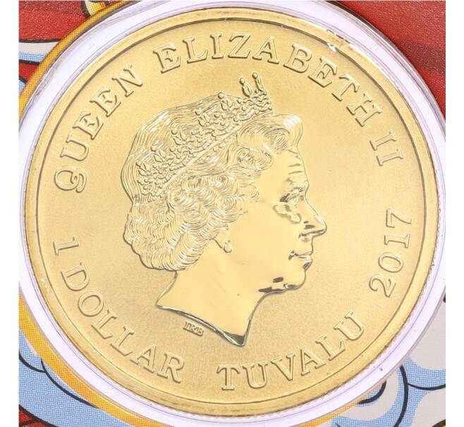 Монета 1 доллар 2017 года Тувалу «Китайский Новый год» (в конверте с марками) (Артикул: M2-91388) — Фото №2