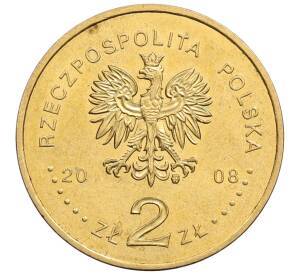 2 злотых 2008 года Польша «400 лет польским поселениям в Северной Америке» — Фото №2