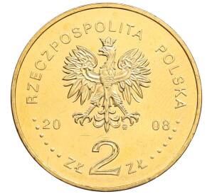 2 злотых 2008 года Польша «400 лет польским поселениям в Северной Америке» — Фото №2