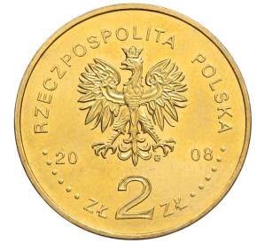 2 злотых 2008 года Польша «400 лет польским поселениям в Северной Америке» — Фото №2