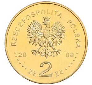 2 злотых 2008 года Польша «400 лет польским поселениям в Северной Америке» — Фото №2