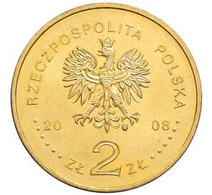 2 злотых 2008 года Польша «400 лет польским поселениям в Северной Америке» — Фото №2
