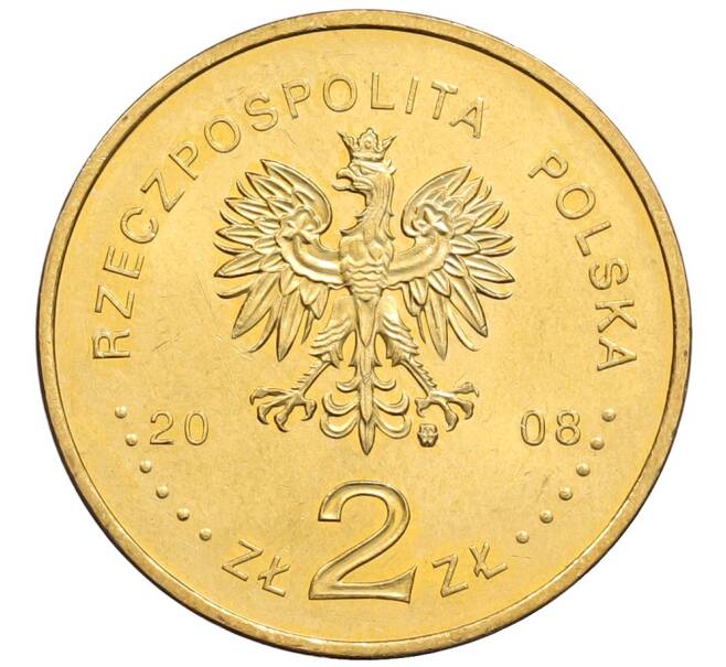 Монета 2 злотых 2008 года Польша «400 лет польским поселениям в Северной Америке» (Артикул: K10-10181) — Фото №2