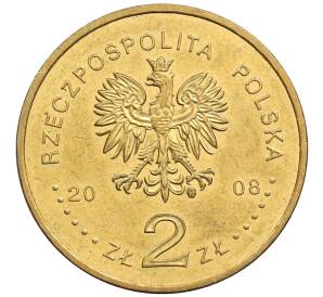2 злотых 2008 года Польша «400 лет польским поселениям в Северной Америке» — Фото №2