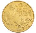 Монета 2 злотых 2008 года Польша «400 лет польским поселениям в Северной Америке» (Артикул: K10-10184) — Фото №1