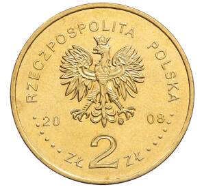 2 злотых 2008 года Польша «400 лет польским поселениям в Северной Америке» — Фото №2