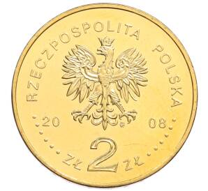 2 злотых 2008 года Польша «400 лет польским поселениям в Северной Америке» — Фото №2