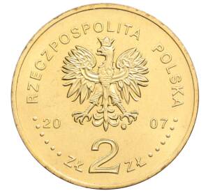 2 злотых 2007 года Польша «750 лет городу Краков» — Фото №2