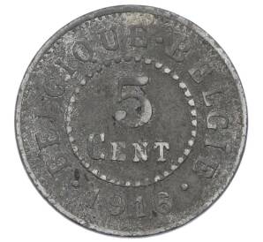 5 сантимов 1916 года Бельгия — Фото №1