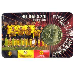 2,5 евро 2018 года Бельгия — Красные дьяволы (в блистере, надписи на лицевой стороне блистера на французском и немецком языке) — Фото №2
