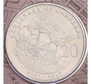 20 центов 2013 года Австралия «100 лет Канберре» (в конверте с марками) — Фото №1