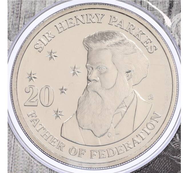 Монета 20 центов 2015 года Австралия «200 лет со дня рождения Сэра Генри Паркса» (в блистере) (Артикул: M2-91405) — Фото №1