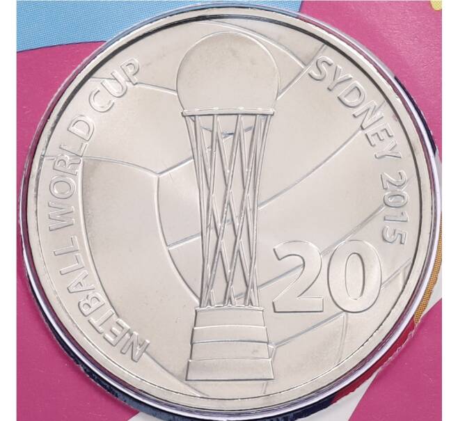 Монета 20 центов 2015 года Австралия «Кубок мира по Нетболу» (в конверте с маркой) (Артикул: M2-91423) — Фото №1
