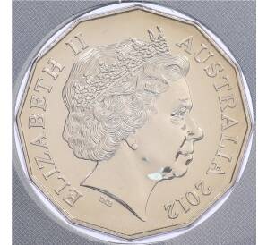 50 центов 2012 года Австралия «60 лет вступлению на престол Королевы Елизаветы II» (в конверте с марками) — Фото №2