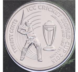 20 центов 2015 года Австралия «Чемпионат мира по крикету 2015» (в конверте с маркой) — Фото №1