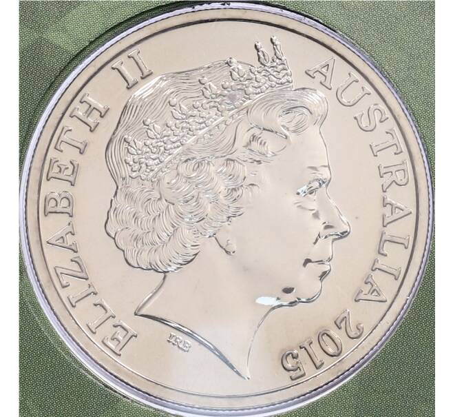 Монета 20 центов 2015 года Австралия «Чемпионат мира по крикету 2015» (в конверте с маркой) (Артикул: M2-91426) — Фото №2