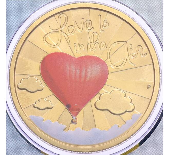 Монета 1 доллар 2015 года Тувалу «Любовь витает в воздухе» (в конверте с маркой) (Артикул: M2-91428) — Фото №1