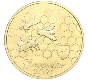 5 евро 2021 года Словакия «Медоносная пчела» — Фото №2