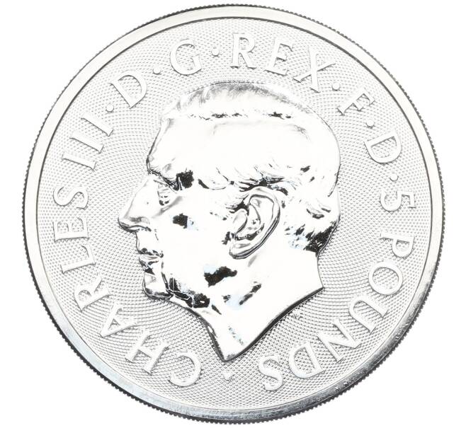 Монета 5 фунтов 2025 года Великобритания «Звери Тюдоров — Грейхаунд из Ричмонда» (Артикул: M2-91485) — Фото №2