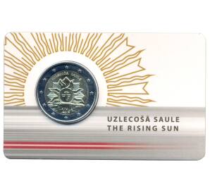 2 евро 2019 года Латвия — Восходящее солнце (в блистере) — Фото №1