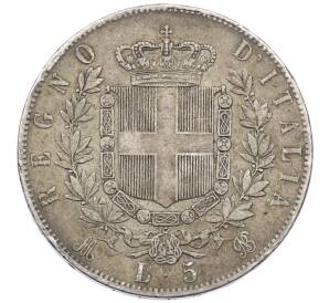 5 лир 1873 года M Италия — Фото №2