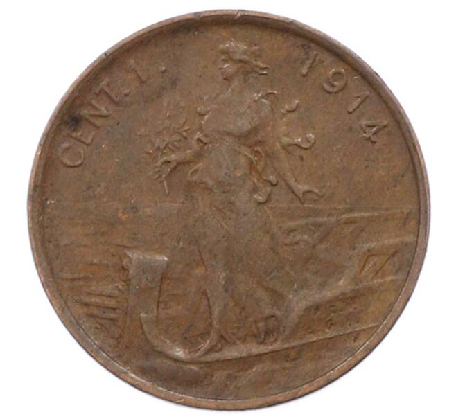 Монета 1 чентезимо 1914 года Италия (Артикул: M2-91540) — Фото №1